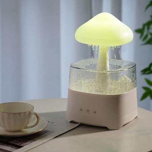 بخور سرد و چراغ خواب شبیه ساز باران قارچی Aroma Diffuser