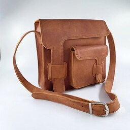 کیف دوشی چرم طبیعی دست دوز  اسپرت مدل مسنجر بگ Messenger Bag 