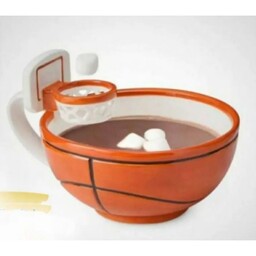 لیوان طرح بسکتبال لعاب خورده مصرفی طراحی شده با دست و قابل شستشو