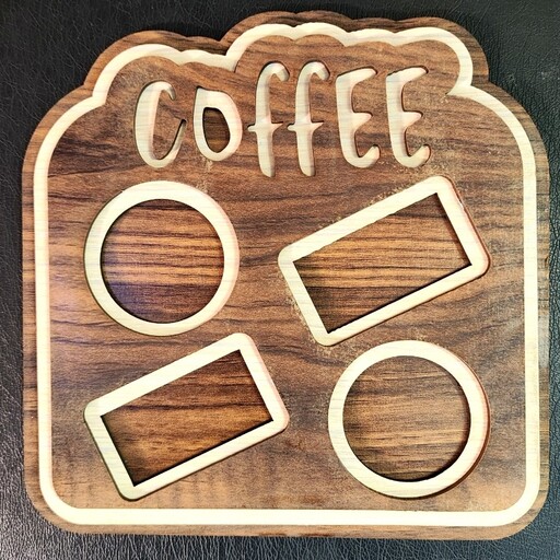 سینی قهوه چوبی دو شات سینی سرو قهوه 