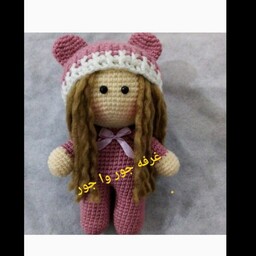 عروسک بافتنی دختر غرفه جور واجور-قابل سفارش در رنگهای مختلف