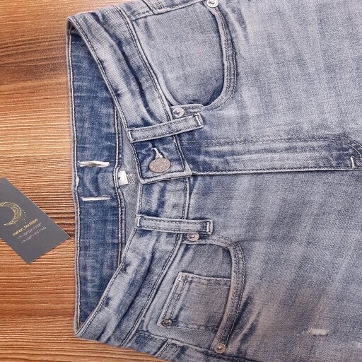 شلوار  جین مام استایل آبی روشن وارداتی جاست جینز ترکیه خوش استایل