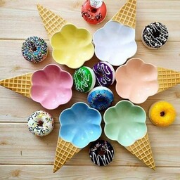 بستنی خوری 6عددی در رنگهای متنوع مناسب بستنی و تنقلات فوق العاده شیک و کاربردی