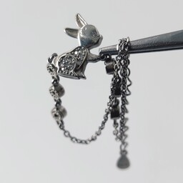 دستبند دخترانه نقره طرح خرگوش (مخراج کاری شده)