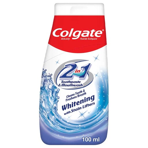 خمیر دندان و دهانشویه کلگیت Colgate مدل Whitening with Stain Lifters

