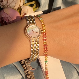 دستبند رنگ ثابت دستبند استیل تنیسی دستبند دخترانه  دستبند مجلسی مولتی کالر بینظیر برای کادو تولد دستبند زنانه 