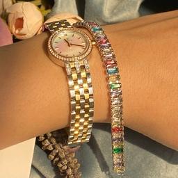 دستبند تنیسی مولتی کالر دستبند استیل رنگ ثابت دستبند دخترانه دستبند مجلسی بینظیر برای کادو تولد