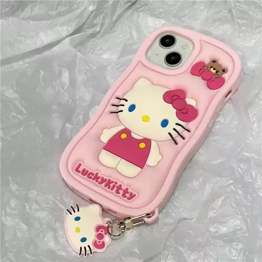 قاب آیفون  مدل کیتی hello kitty آویز دار مناسب آیفون 13 پرومکس iPhone 13 Pro Max