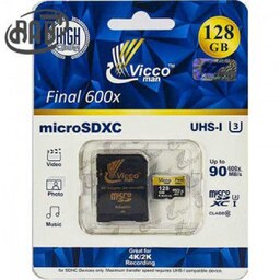 کارت حافظه microSDHC ویکو من مدل Final 600x کلاس 10 استاندارد UHS-I U3 سرعت 90MBps ظرفیت 128 گیگابایت همراه با آداپتور S