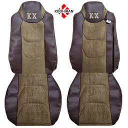 روکش صندلی کامیون مدلKX2بغل چرم وسط پارچه مناسب برای کامیون دانگ فنگKX