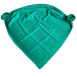 روسری قواره 140 نخی رسمی اداری طرح پوست ماری  رنگ سبز 