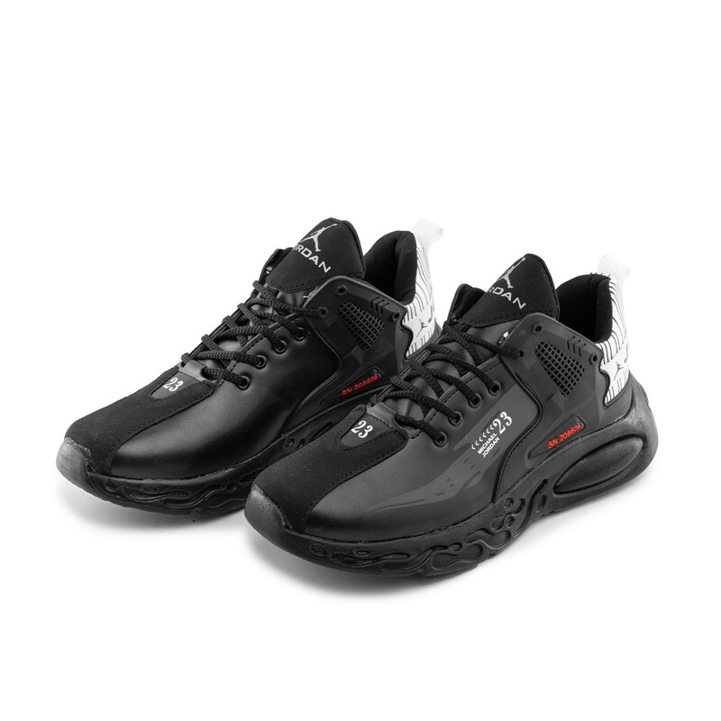 کفش اسپرت Jordan مردانه مشکی بندی چرم مصنوعی 41439
