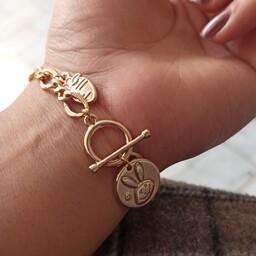 دستبند زنانه استیل دستبند دخترانه ژوپینگ رنگ ثابت مشابه طلا 