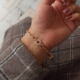 دستبند ژوپینگ دخترانه  دستبند استیل زنانه مشابه طلا