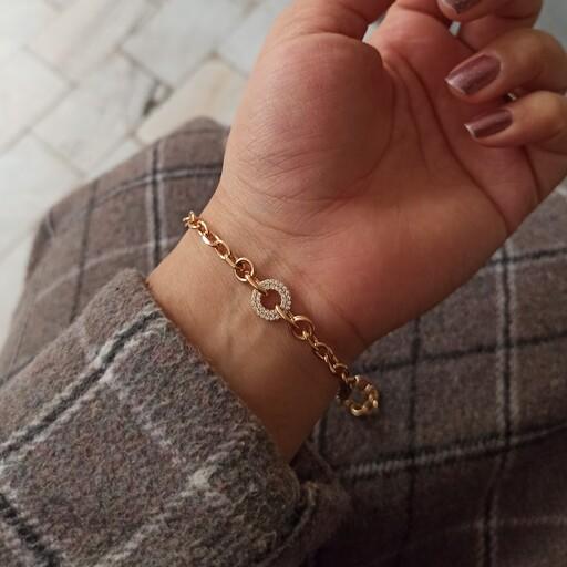 دستبند ژوپینگ دخترانه  دستبند استیل زنانه مشابه طلا