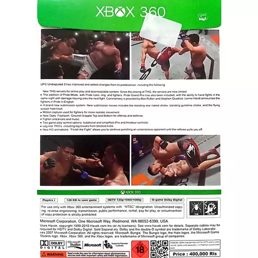 بازی ایکس باکس 360 UFC 3 XBOX 360