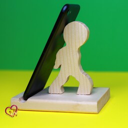 استند موبایل چوبی عروسکی 