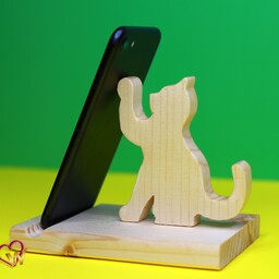 استند موبایل  چوبی عروسکی دستساز