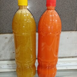 آب هویج فرنگی تازه و طبیعی بطری حدود یک و نیم لیتر