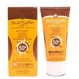 کرم ضد آفتاب SPF50 فاقد چربی سان سیف مناسب پوست های چرب و آکنه ای