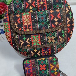کیف سنتی گرد با جاکارتی زیپی 