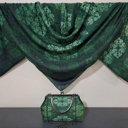 ست کیف و روسری سبز کله غازی شیک و زیباس با کیفیت بالا و ارسال رایگان 