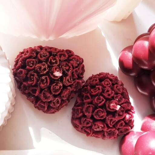 دو عدد شمع قلب گلگلی ابعاد 6سانت قابل سفارش در رنگ دلخواه شما مناسب هدیه ولنتاین