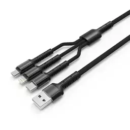 کابل تبدیل USB به microUSB. USB-C. لایتنینگ الدینیو مدل LC93 طول 1.2 متر