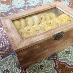 جعبه چوبی پذیرایی شیرینی و کلوچه مدل فلت 