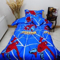 سرویس خواب روتختی پسرونه مدل مرد عنکبوتی یک نفره 4 تکه