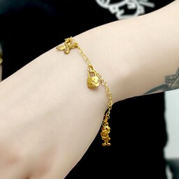 دستبند دخترانه طلایی غیر استیل طرح متنوع کد 1