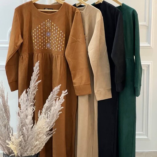 پیراهن سوییت بسیار زیبا تراکم بالا گلدوزی قیمت عالی آجری سرمه ای روشن بهاره عید زنانه مانتو 
