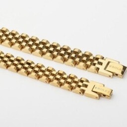 ست دستبند رولکس استیل 15 میل و10میل رنگ طلایی،دستبندزنانه و مردانه. 