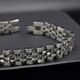 دستبند رولکس استیل 10 میل رنگ نقره ای ،دستبند مردانه ،دستبند زنانه،.