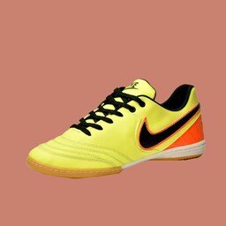 کفش ورزشی سالنی طرح نایکی زرد فسفری - نارنجی