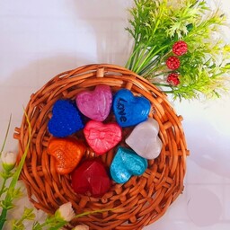 صابون فانتزی قلب ، صابون قلب جیبی و مسافرتی قابل استفاده است ، رنگ قلب ها قابل تغییر هستند در رنگ های ساده و شاین