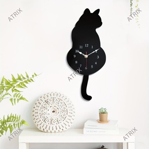 ساعت دیواری کودک آتریکس  مدل black cat کدB203 