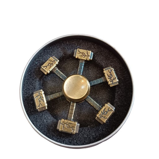 اسپینر فلزی مدل چرخ آسیاب رنگ برنزه طلایی شش طرفه