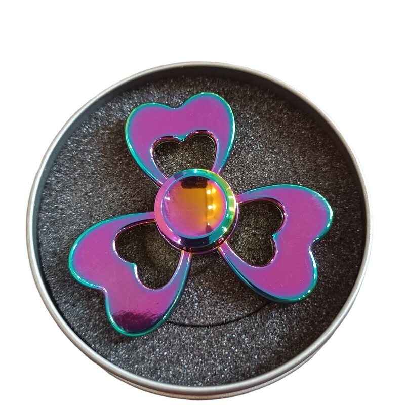 اسپینر فلزی مدل سه قلب رنگ تیتان با کیفیت چرخش عالی 