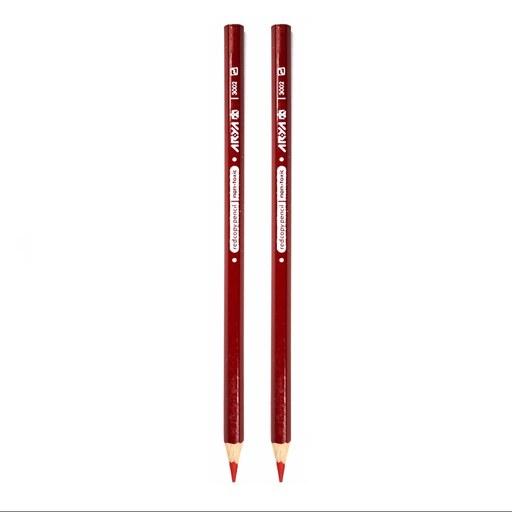 مداد قرمز آریا مدل 3001 بسته 2 عددی