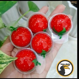 مارشمالو مغزدار کره ای با طرح توت فرنگی جذاب