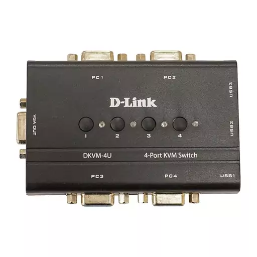 KVM سوییچ 4 پورت USB دی لینک مدل DKVM-4U اتصال همزمان  4 کامپیوتر به یک مانیتور