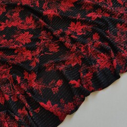 پارچه لمه مشکی طرح قرمز  با کیفیت و زیبا و خوش طرح 