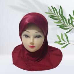 مقنعه جدید قرمز ریون همراه کاپ ساتن (سفارشی) - گالری حجاب رئوف