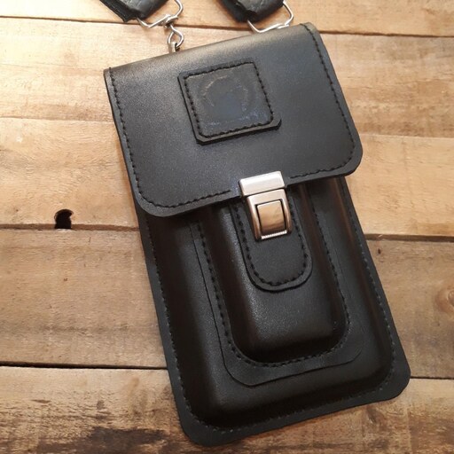 کیف کمری و دوشی - مناسب تلفن همراه و چاقو - چرم طبیعی و دست ساز - برند forester leather