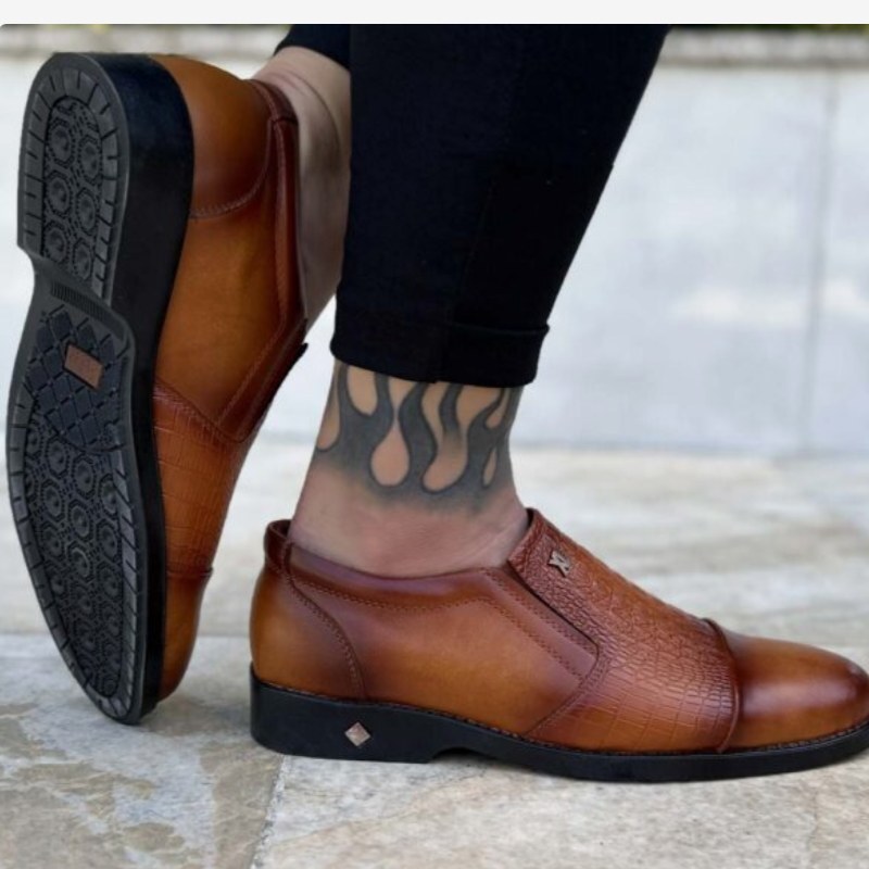 کفش مردانه قهوه ای کد 16596