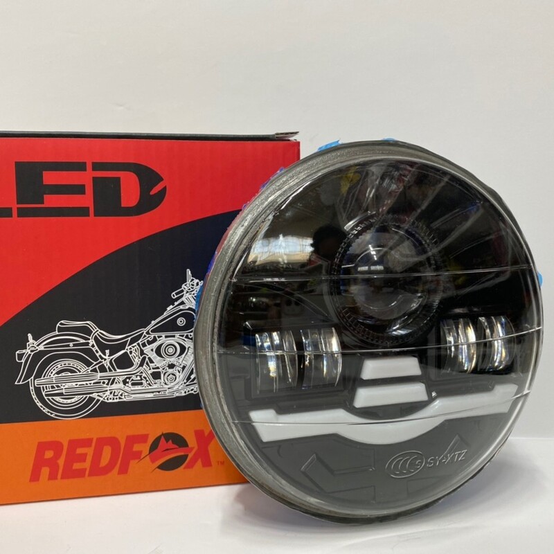 چراغ جلو موتور سیکلت LEDLEDمدل پلیسی فلشزن مناسب برای CG125 مارک RedFox 