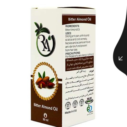  روغن ضد ریزش مو راگا مدل بادام تلخ حجم 30 میلی لیتر 