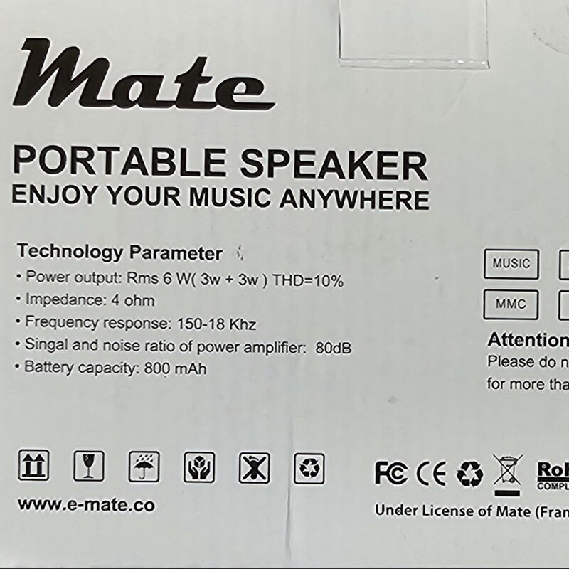 اسپیکر پرتابل Mate با قابلیت حمل ، با ساعت ، آلارم و پخش رادیو