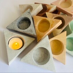 جا شمع وارمری مثلثی سنگ مصنوعی در رنگ های متنوع